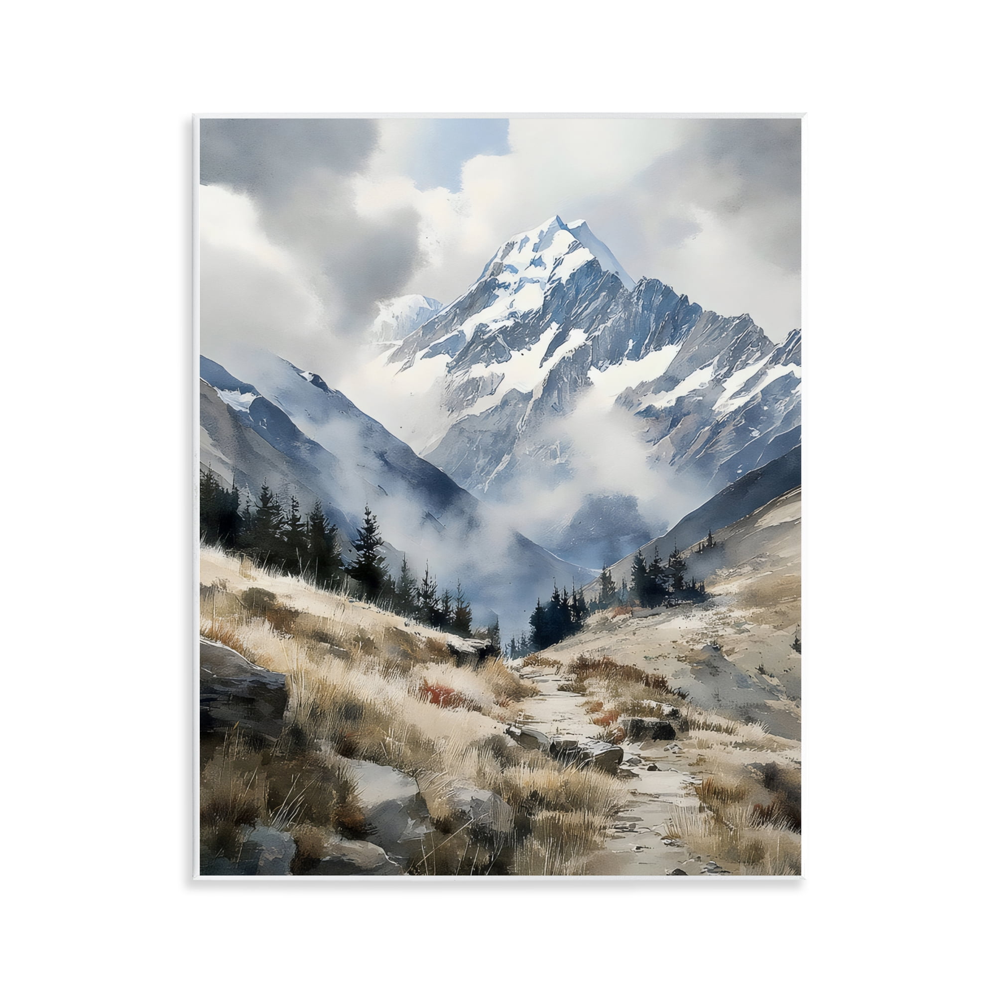 Stupell Industries Snow Caps Mountain Peaks Wall Plaque Art, design by Franklyn Gregory