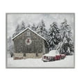 thumbnail image 1 of Stupell Industries Snow Covered Farm Scene Holiday Painting Gray Framed Art Prints Wall Art, 30 x 24, 1 of 10
