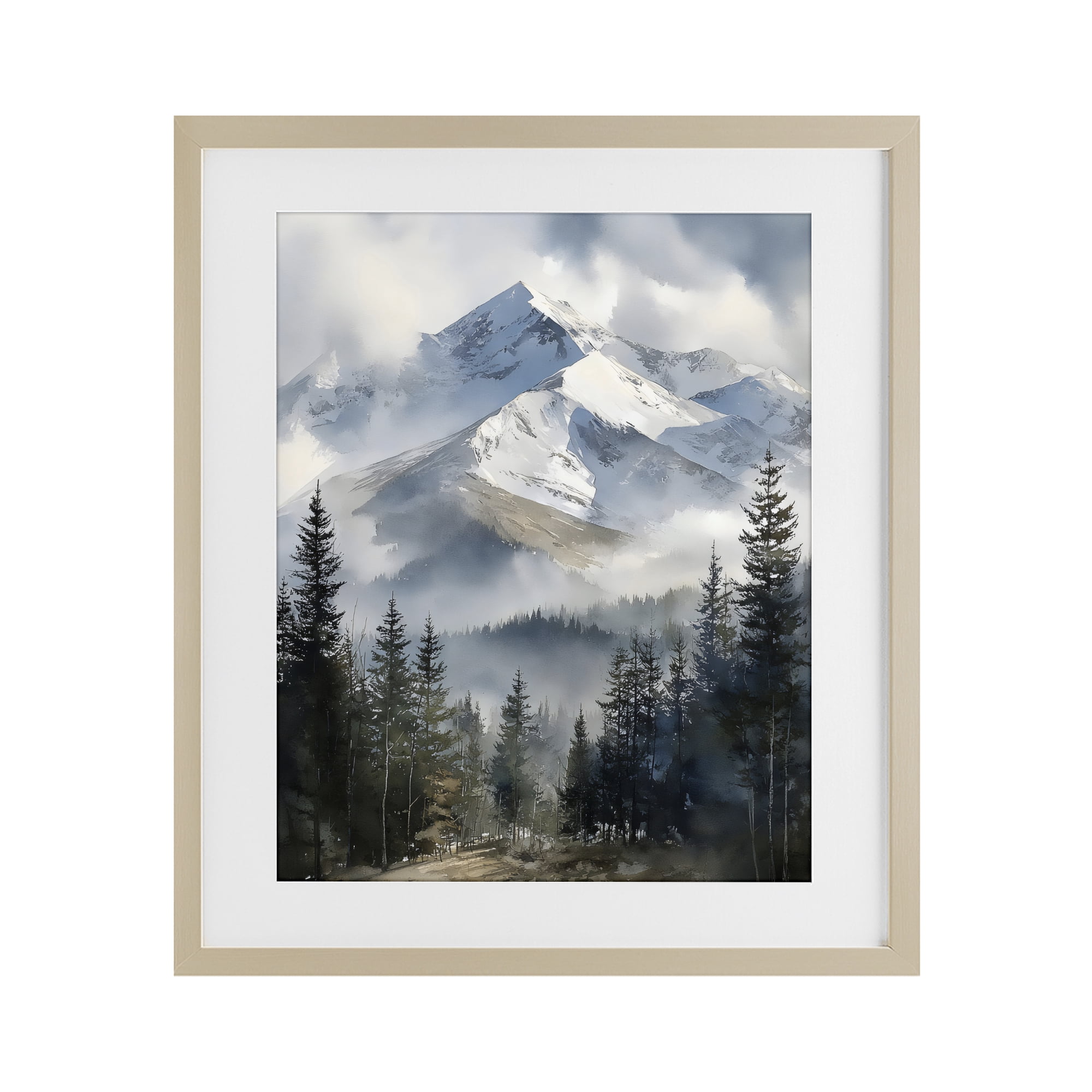 Stupell Industries Snow & Mist Alpines Birch Framed Print Under Glass, design by Franklyn Gregory