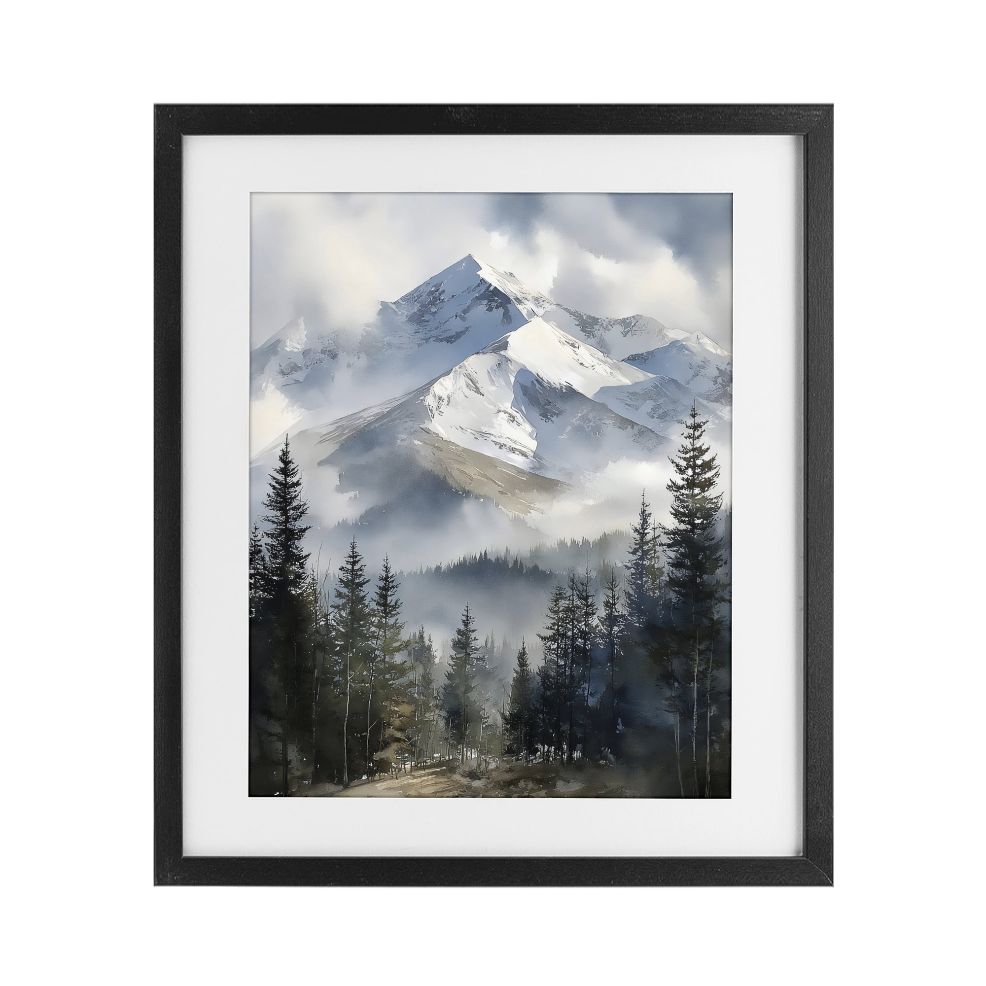 Stupell Industries Snow & Mist Alpines Black Framed Print Under Glass, design by Franklyn Gregory