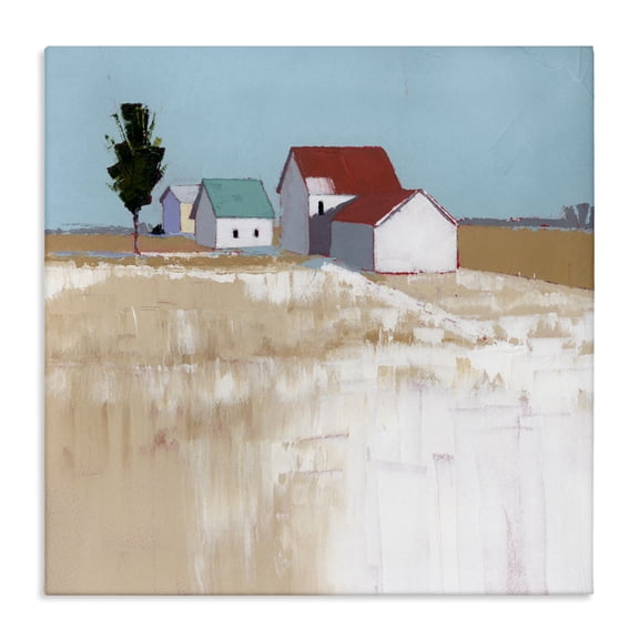 Stupell Industries Snow On The Roof Farmhouse Canvas Wall Art design by Ruth LaGue, 17 x 17