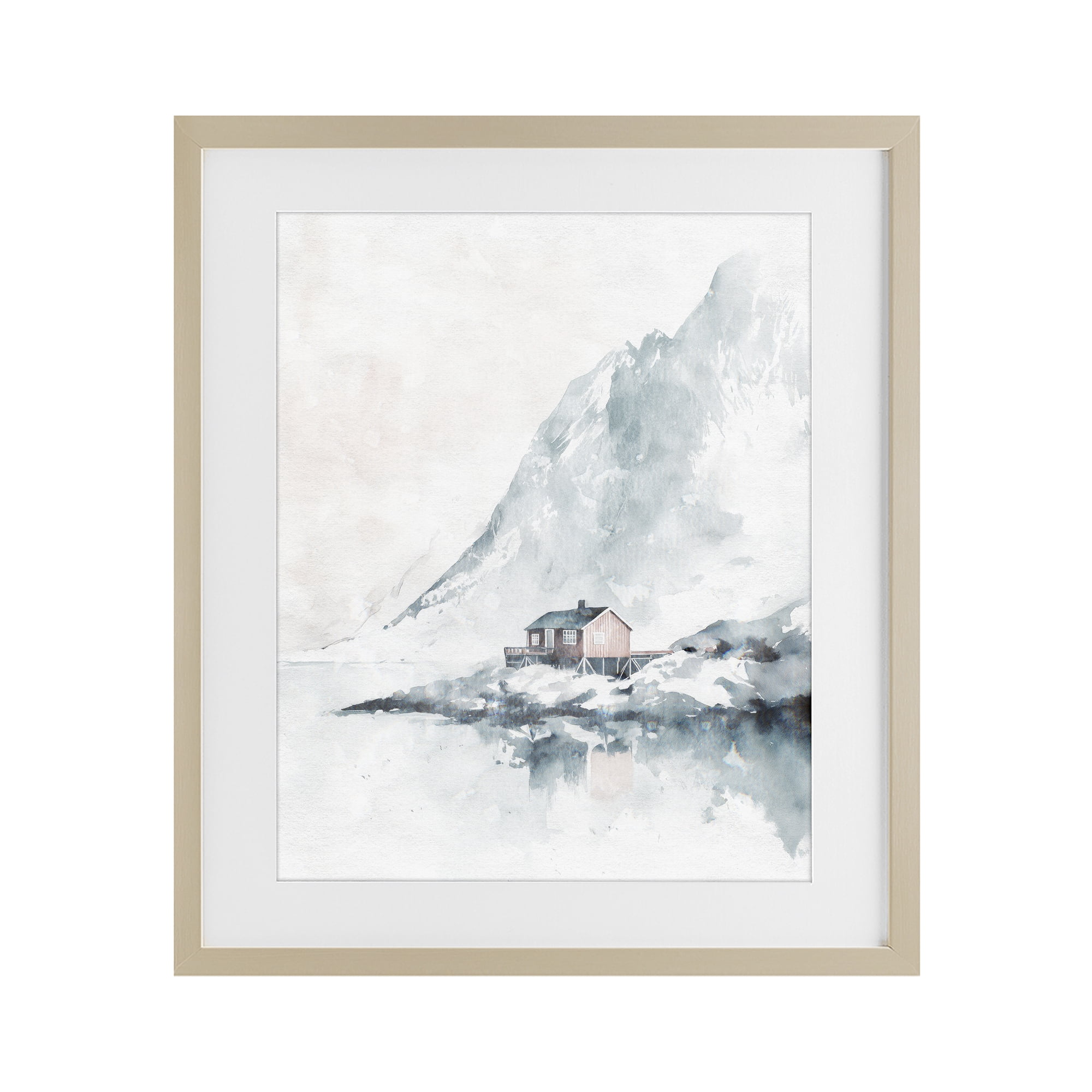 Stupell Industries Snow Shelter Watercolor Birch Framed Print Under Glass, design by Svetlana Aleynikova