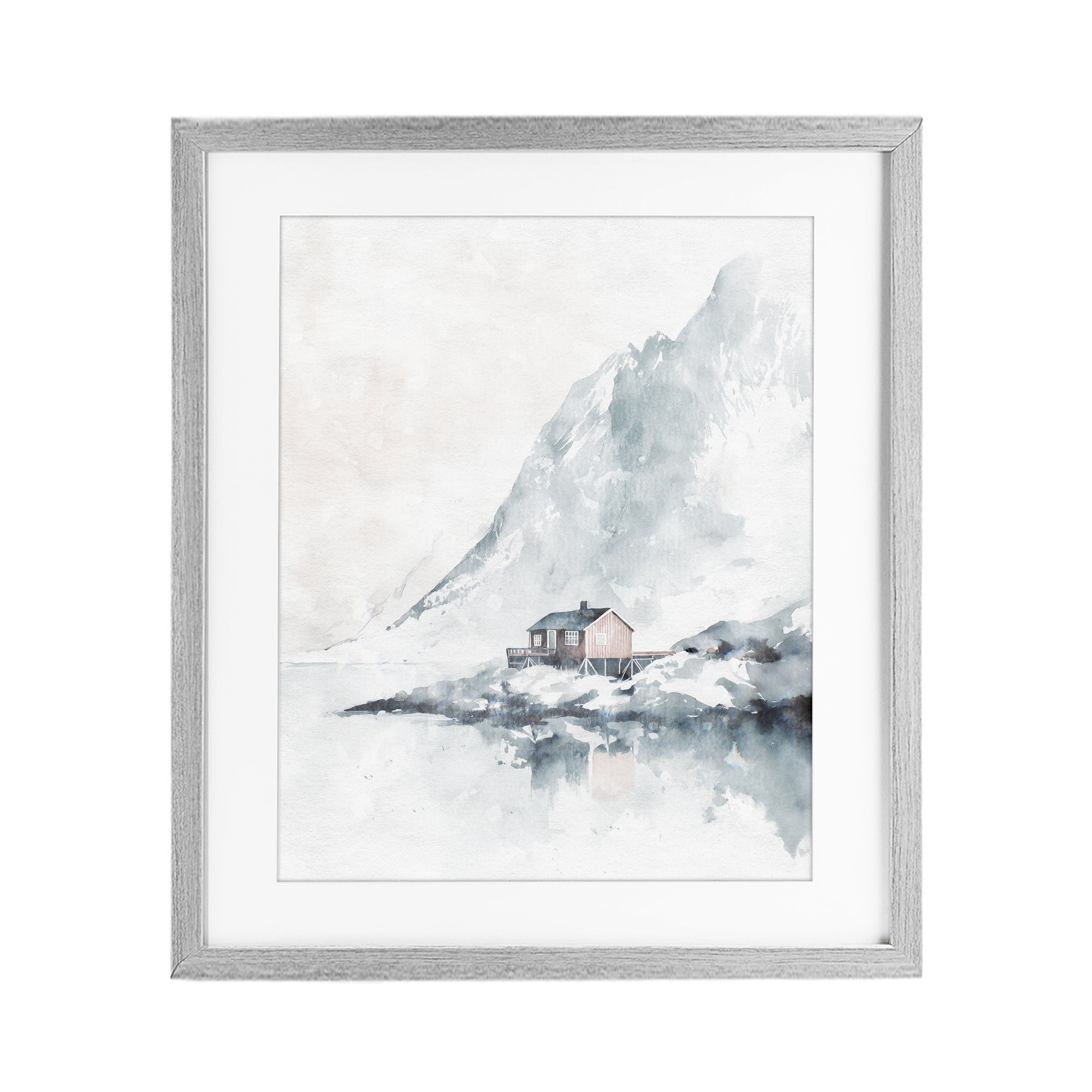 Stupell Industries Snow Shelter Watercolor Gray Framed Print Under Glass, design by Svetlana Aleynikova