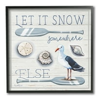 Stupell Industries Snow Somewhere Else Holiday Painting Black Framed Art Print Wall Art, 12 x 12