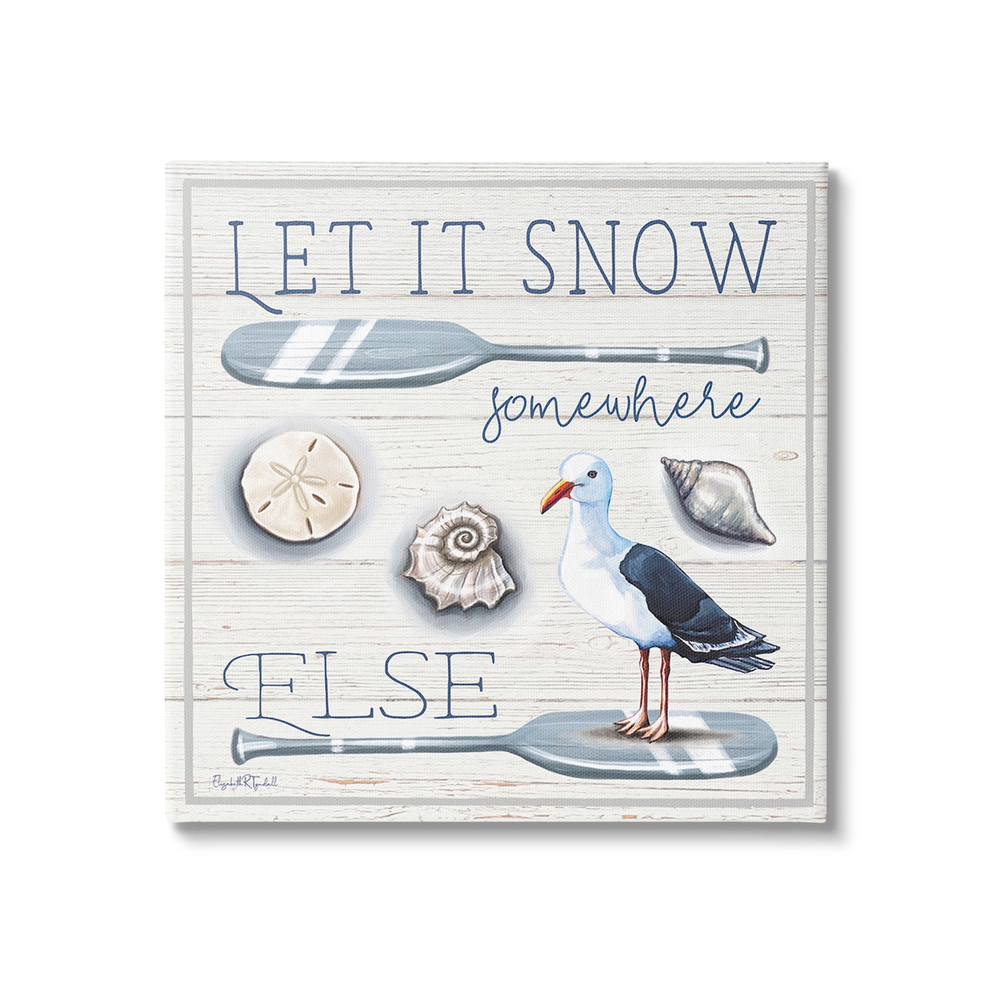 Stupell Industries Snow Somewhere Else Holiday Painting Gallery Wrapped Canvas Art Print Wall Art, 36 x 36