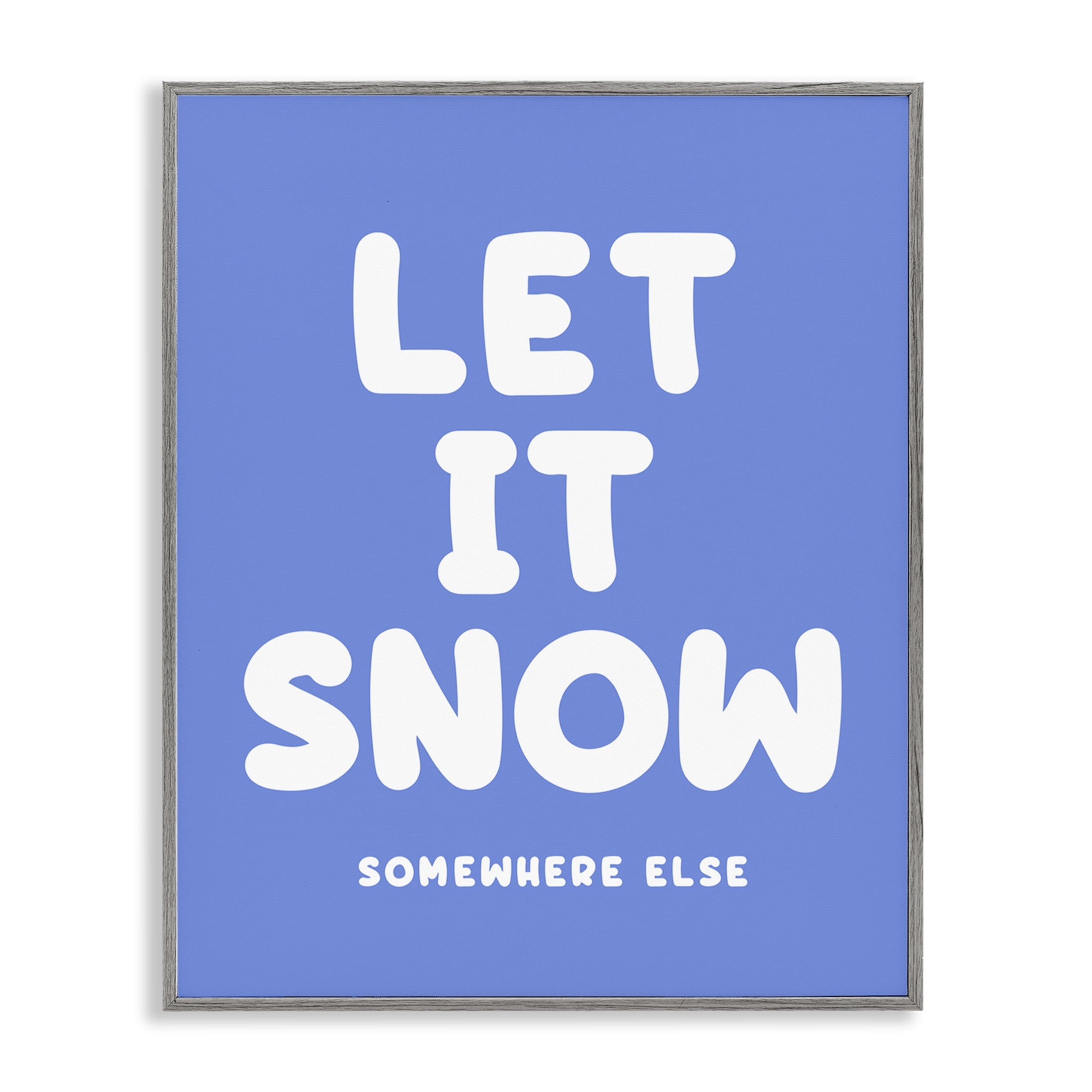 Stupell Industries Snow Somewhere Else Holiday Painting Gray Framed Art Print Wall Art, 24 x 30