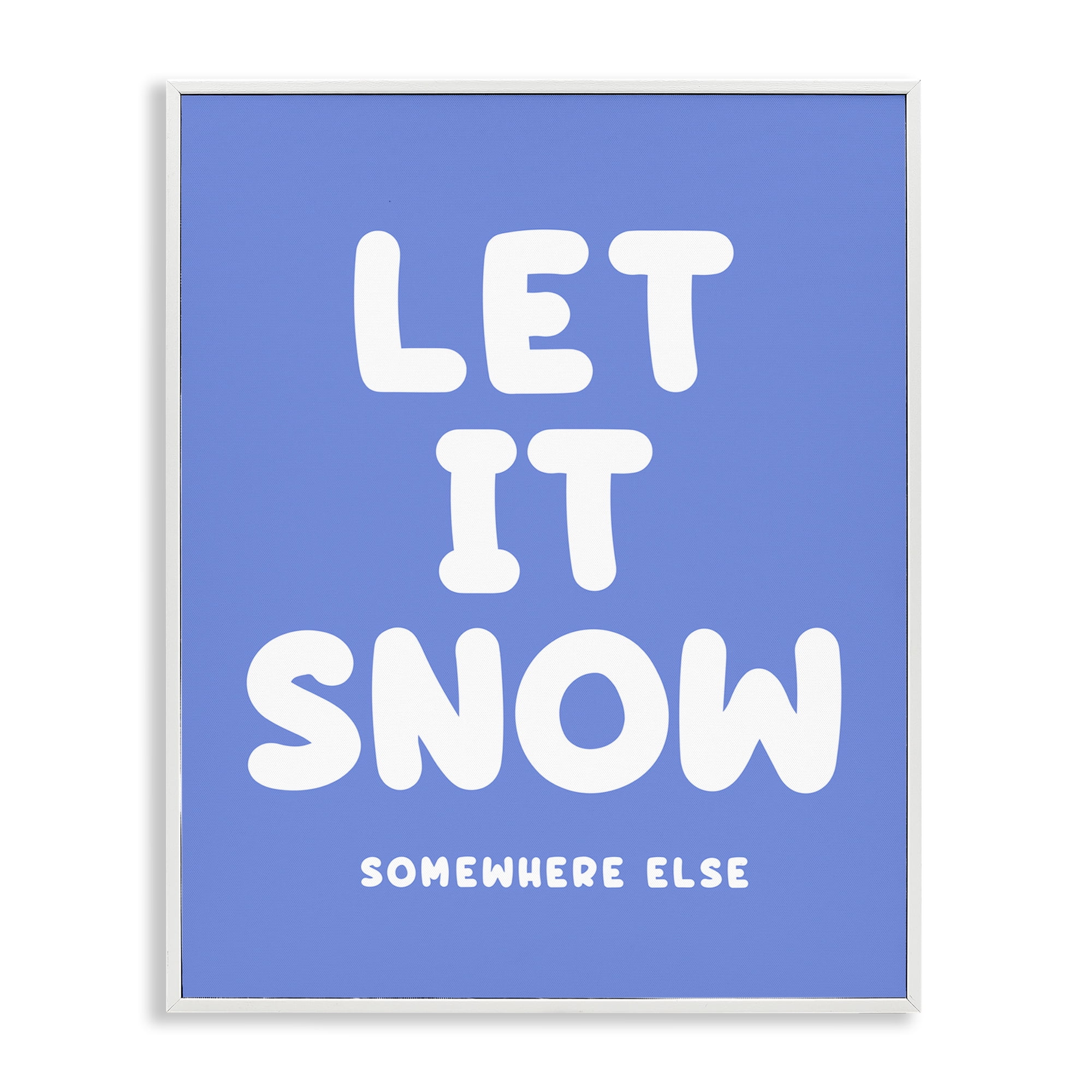 Stupell Industries Snow Somewhere Else Holiday Painting White Framed Art Print Wall Art, 11 x 14