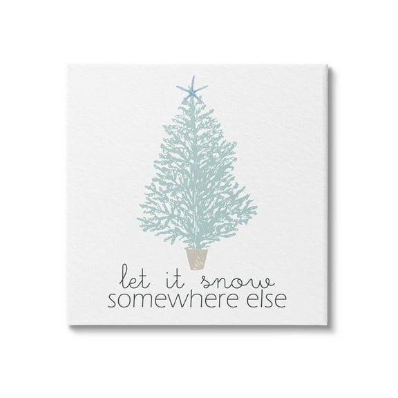 Stupell Industries Snow Somewhere Else Holiday Tree Graphic Art Gallery Wrapped Canvas Print Wall Art, Design by Kim Allen