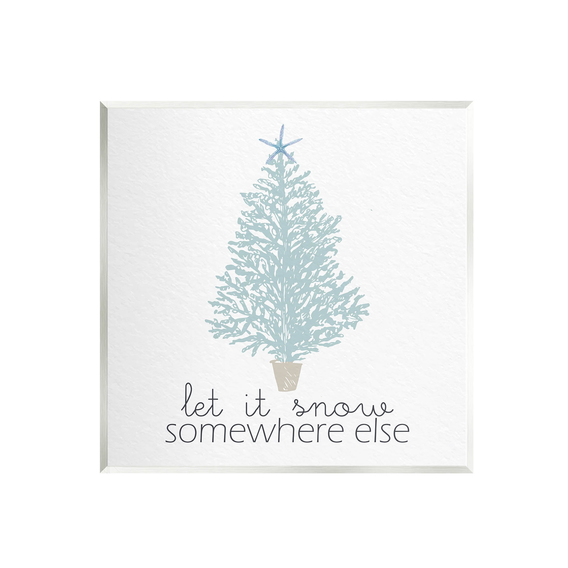 Stupell Industries Snow Somewhere Else Holiday Tree Graphic Art Unframed Art Print Wall Art, Design by Kim Allen