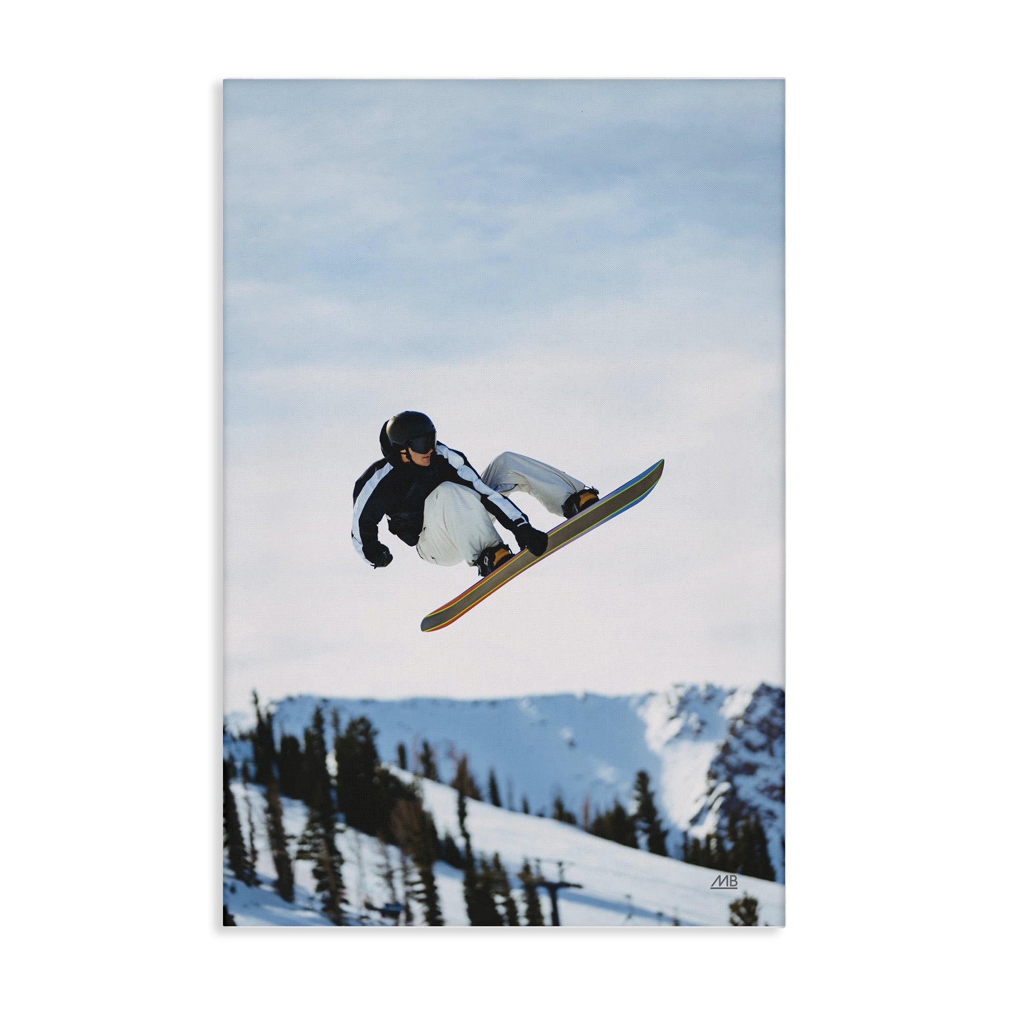 Stupell Industries Snowboarder Air Tricks Sports Photography Wrapped Canvas Art Print Wall Art, 16 x 24