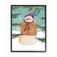 thumbnail image 1 of Stupell Industries Snowman Pine Trees Christmas Holiday Illustration Framed Wall Art By Artist Regina Moore, 1 of 5