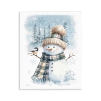 Snowman in Winter Scene Wall Plaque Art, 11 x 14, Made In USA