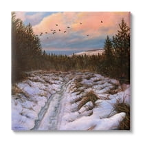 Stupell Industries Snowy Coastal Nature Trail Landscape Painting Gallery Wrapped Canvas Print Wall Art