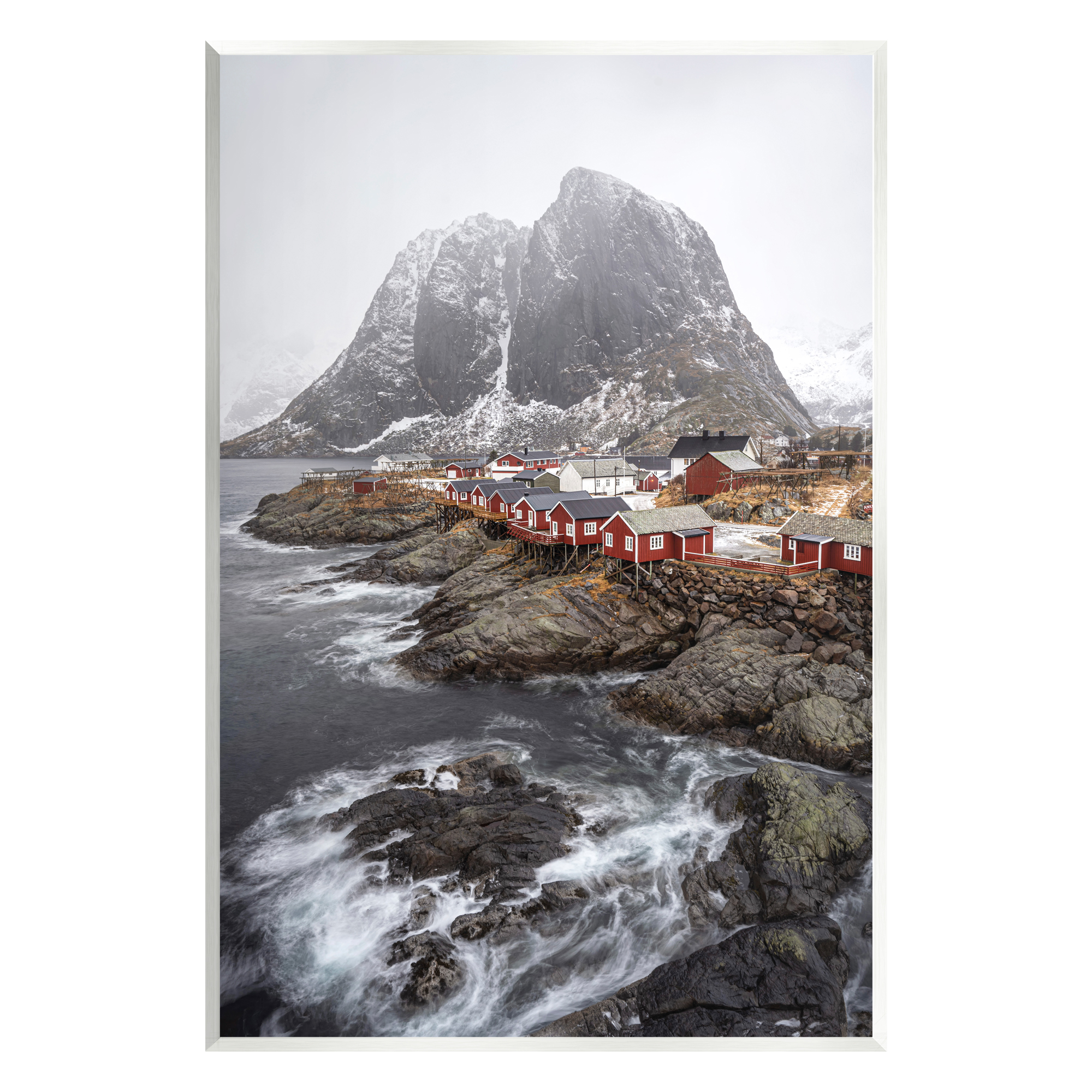 Stupell Industries Snowy Coastal Village Landscape Photography Unframed Art Print Wall Art, 13 x 19