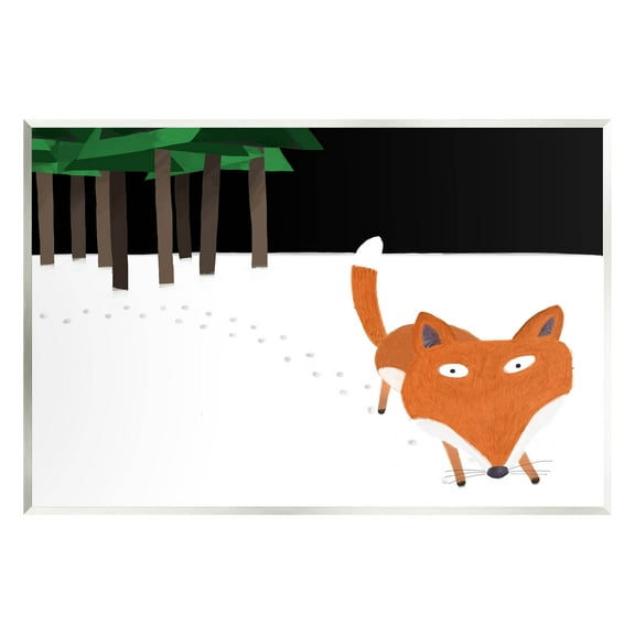 Stupell Industries Snowy Fox Paw Prints Graphic Art Unframed Art Print Wall Art, Design by Carla Daly