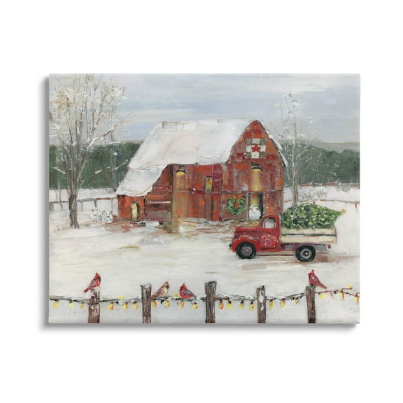 Stupell Industries Snowy Holiday Tree Farm Landscape Painting Gallery Wrapped Canvas Print Wall Art, Design by Sally Swatland