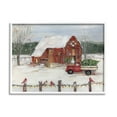 thumbnail image 1 of Stupell Industries Snowy Holiday Tree Farm Landscape Painting White Framed Art Print Wall Art, Design by Sally Swatland, 1 of 7