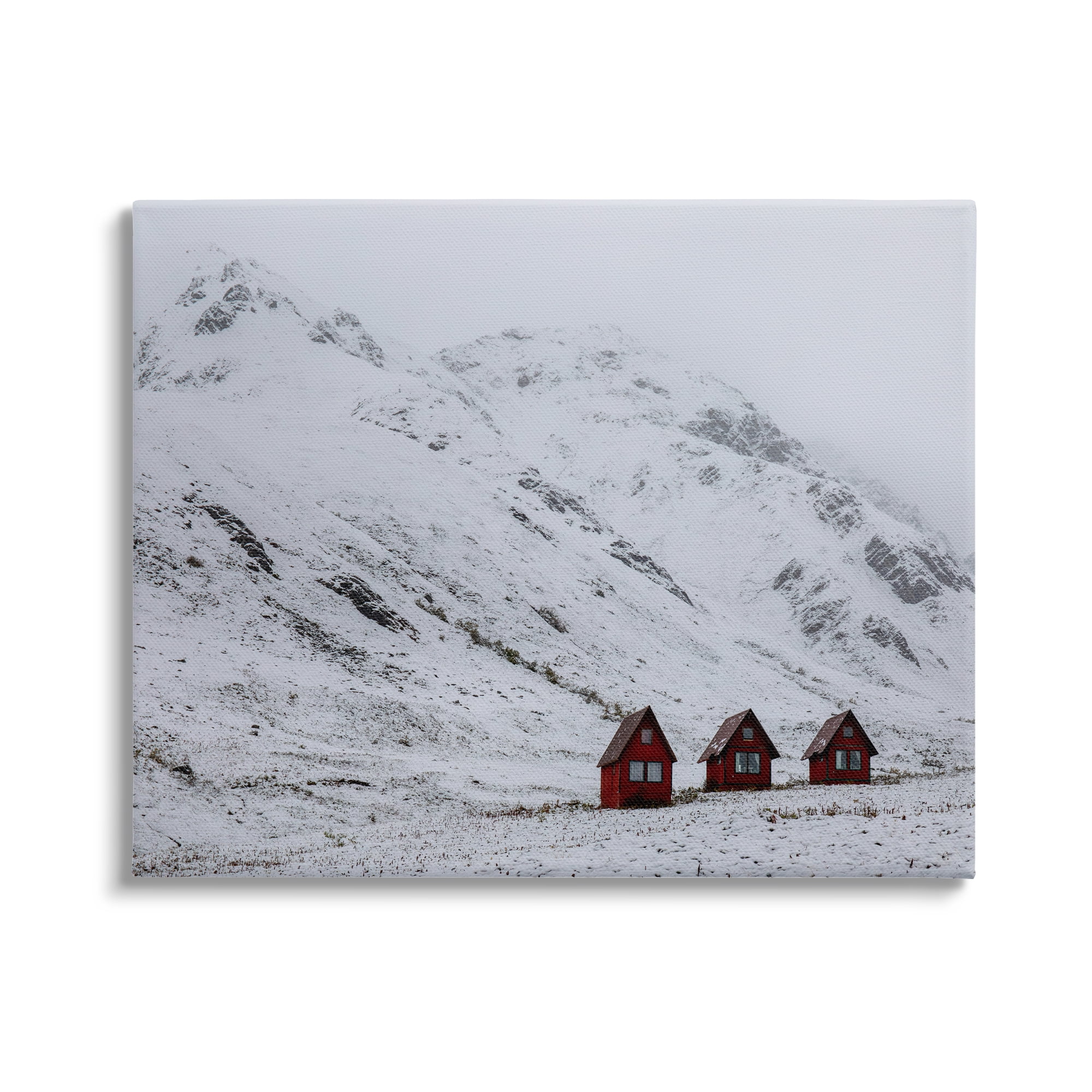 Stupell Industries Snowy Mountain Pass Landscape Photography Gallery Wrapped Canvas Art Print Wall Art, 48 x 36