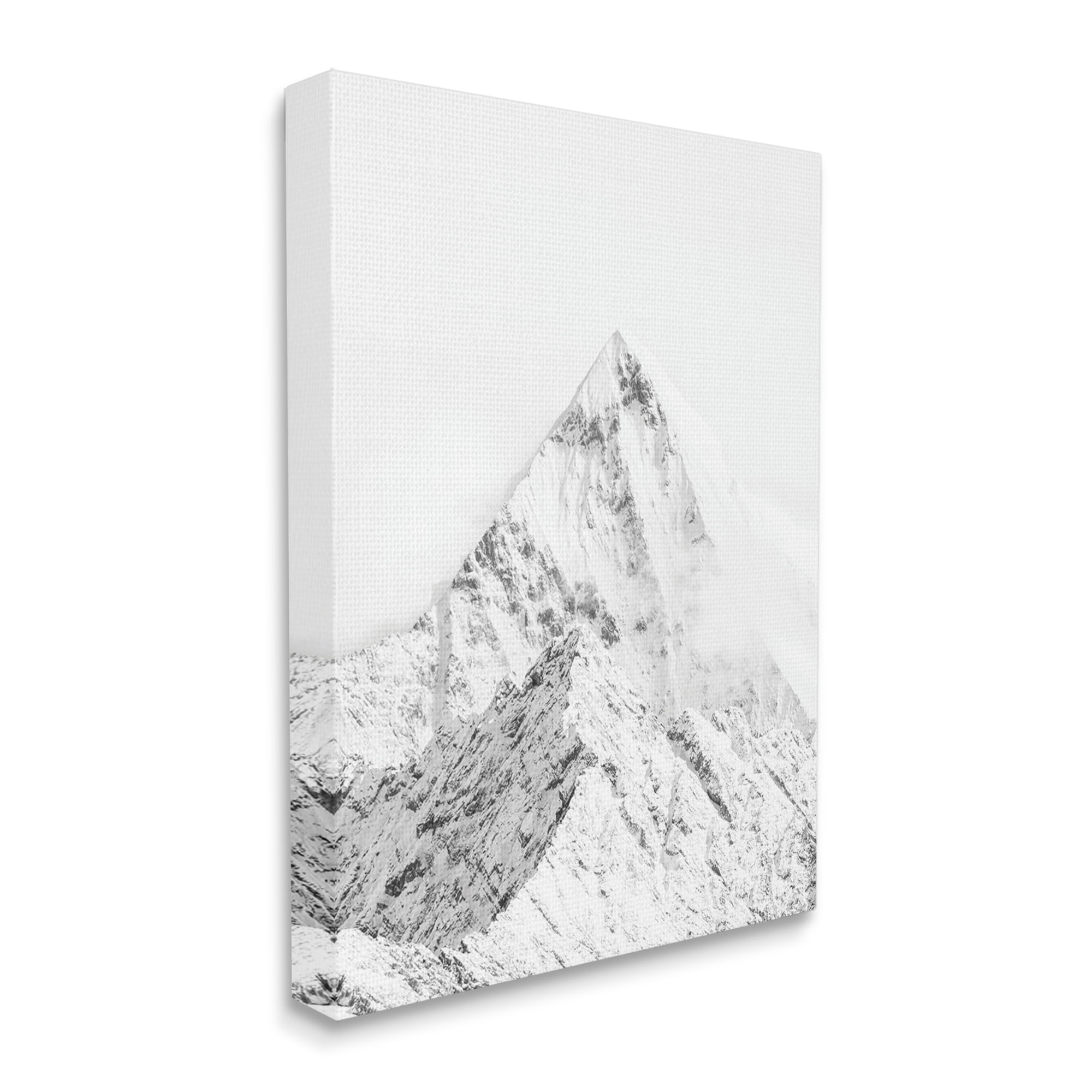 Stupell Industries Snowy Mountain Peak Sharp Lines Black White, 36 x 48, Designed by Design Fabrikken