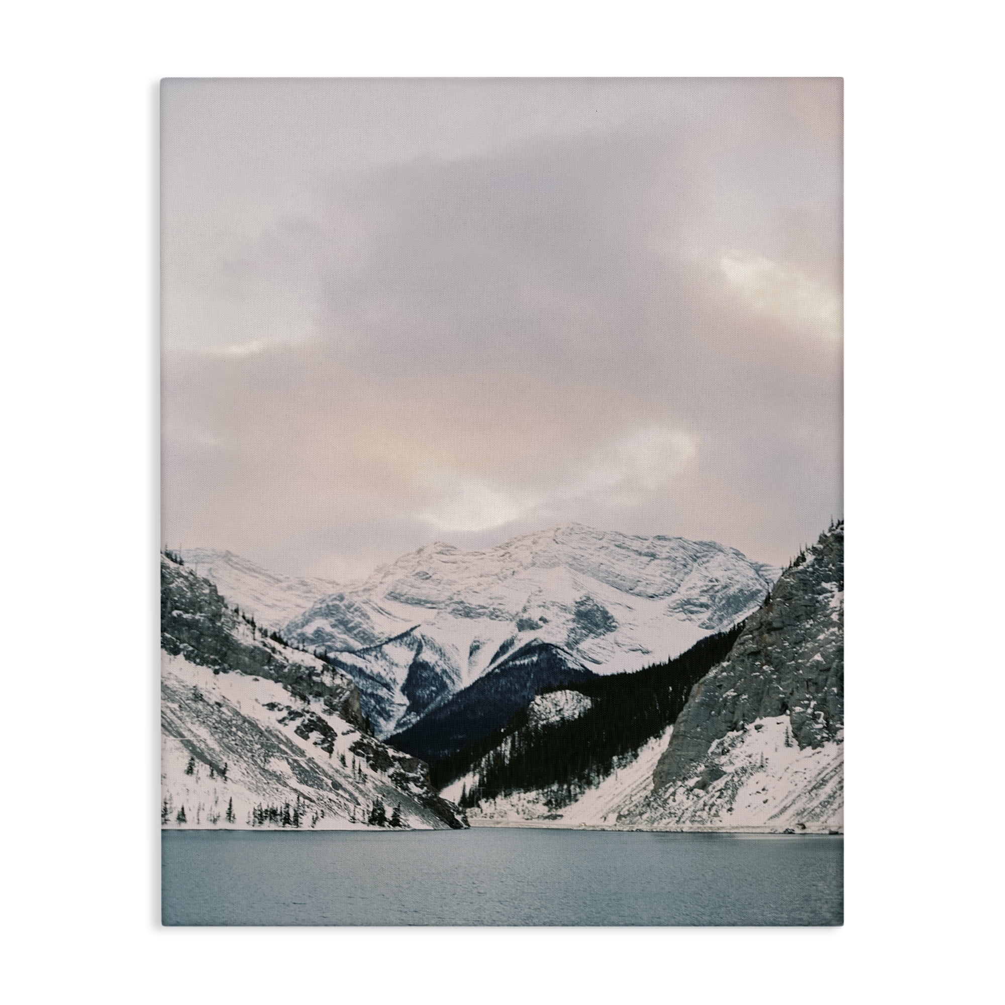 Stupell Industries Snowy Peaks Seascape Landscape Photography Gallery Wrapped Canvas Art Print Wall Art, 36 x 48