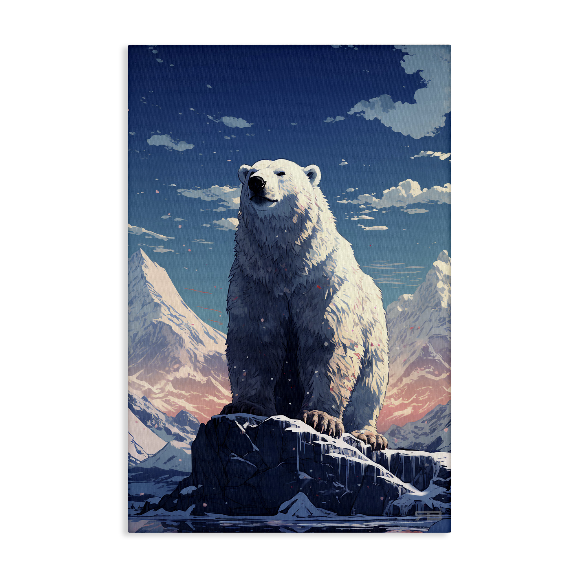 Stupell Industries Snowy Polar Bear Animals & Insects Painting Gallery Wrapped Canvas Art Print Wall Art, 20 x 30