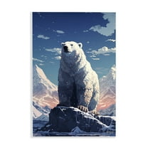 Stupell Industries Snowy Polar Bear Animals & Insects Painting Unframed Art Print Wall Art, 10 x 15