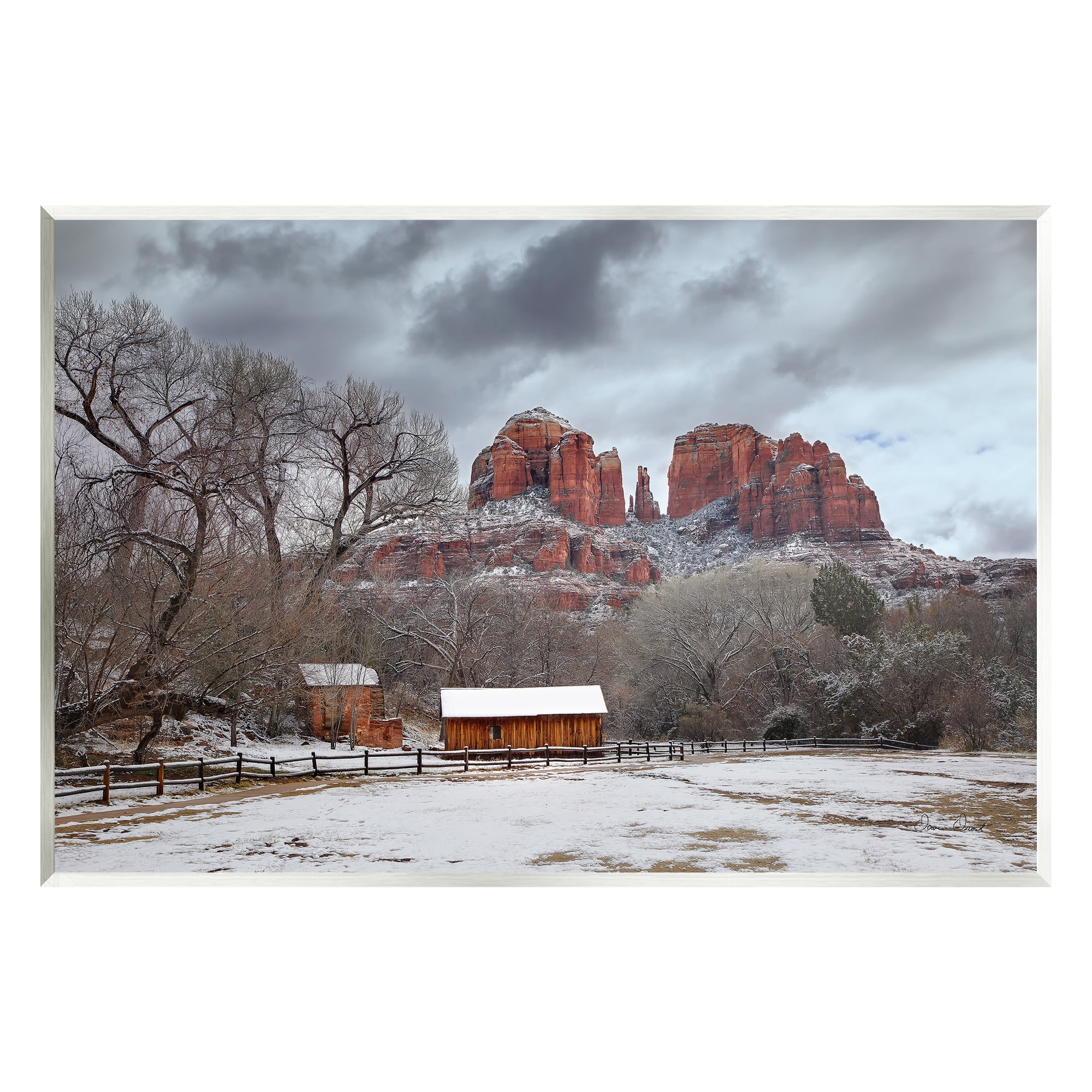 Stupell Industries Snowy Rural Landscape Nature Photography Unframed Art Print Wall Art, 15 x 10