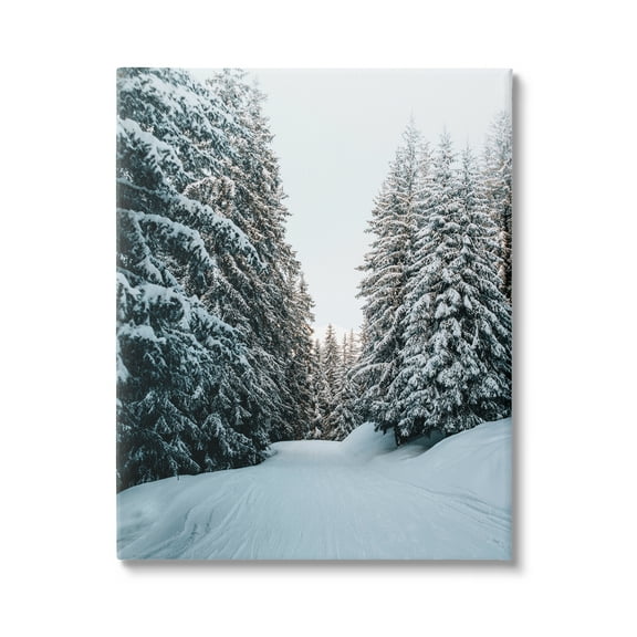 Stupell Industries Snowy Ski Slopes Landscape Photography Gallery Wrapped Canvas Art Print Wall Art, 36 x 48