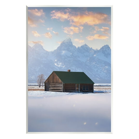 Stupell Industries Snowy Winter Cabin Landscape Photography Unframed Art Print Wall Art, 10 x 15