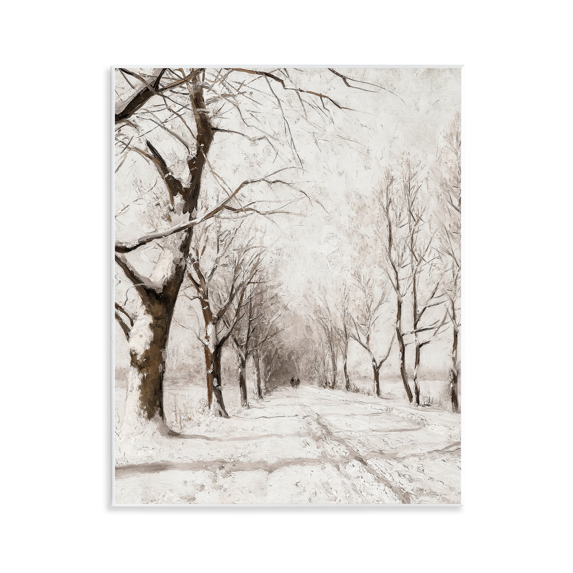 Stupell Industries Snowy Winter Lane Landscape Painting Unframed Art Print Wall Art, 11 x 14