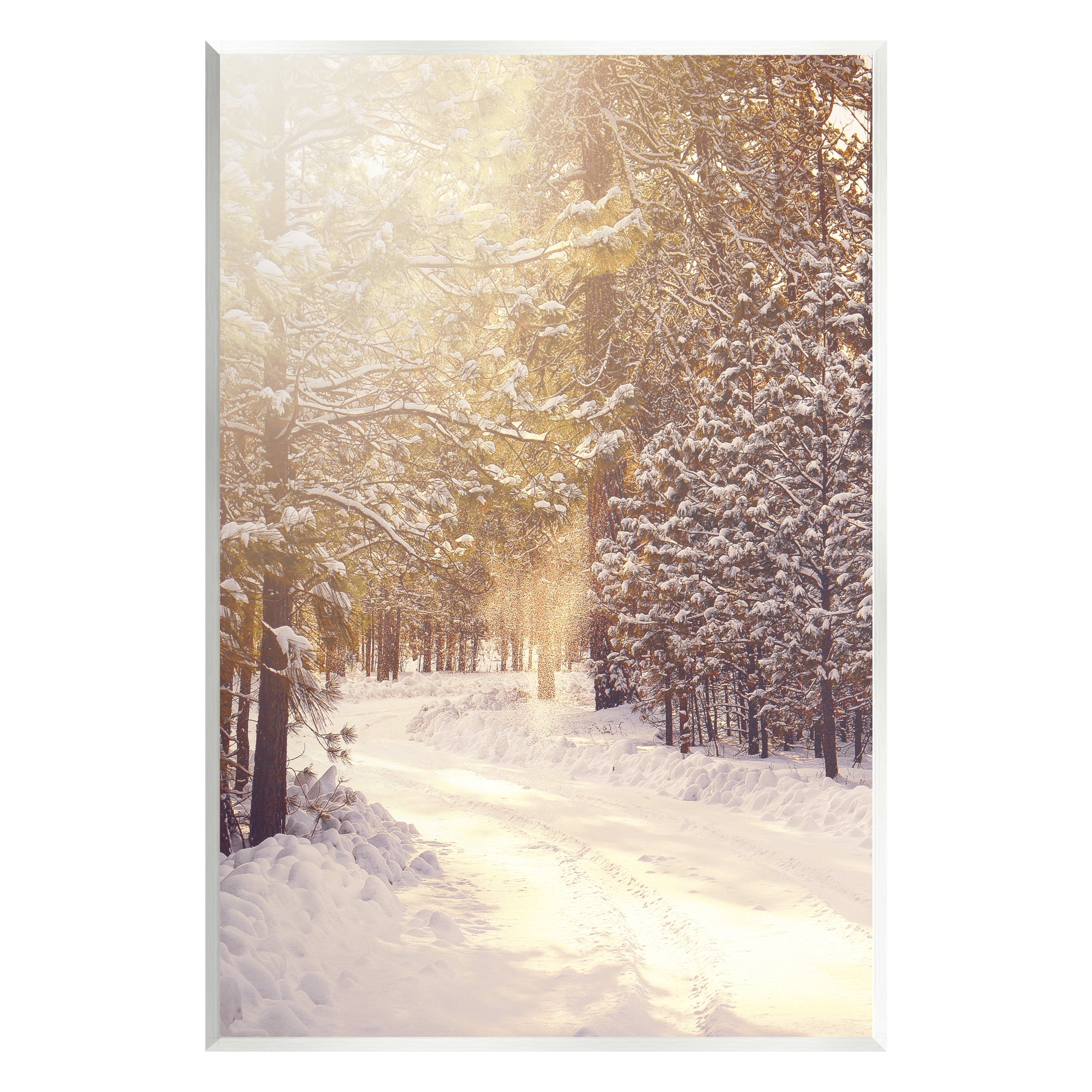 Stupell Industries Snowy Winter Path Nature Photography Unframed Art Print Wall Art, 13 x 19