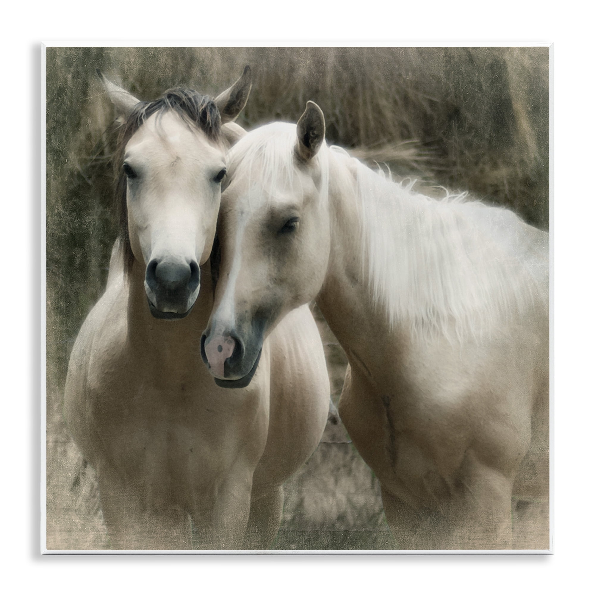 Stupell Industries Snuggling Horses on Farm Animals & Insects Painting Unframed Art Print Wall Art, 12 x 12