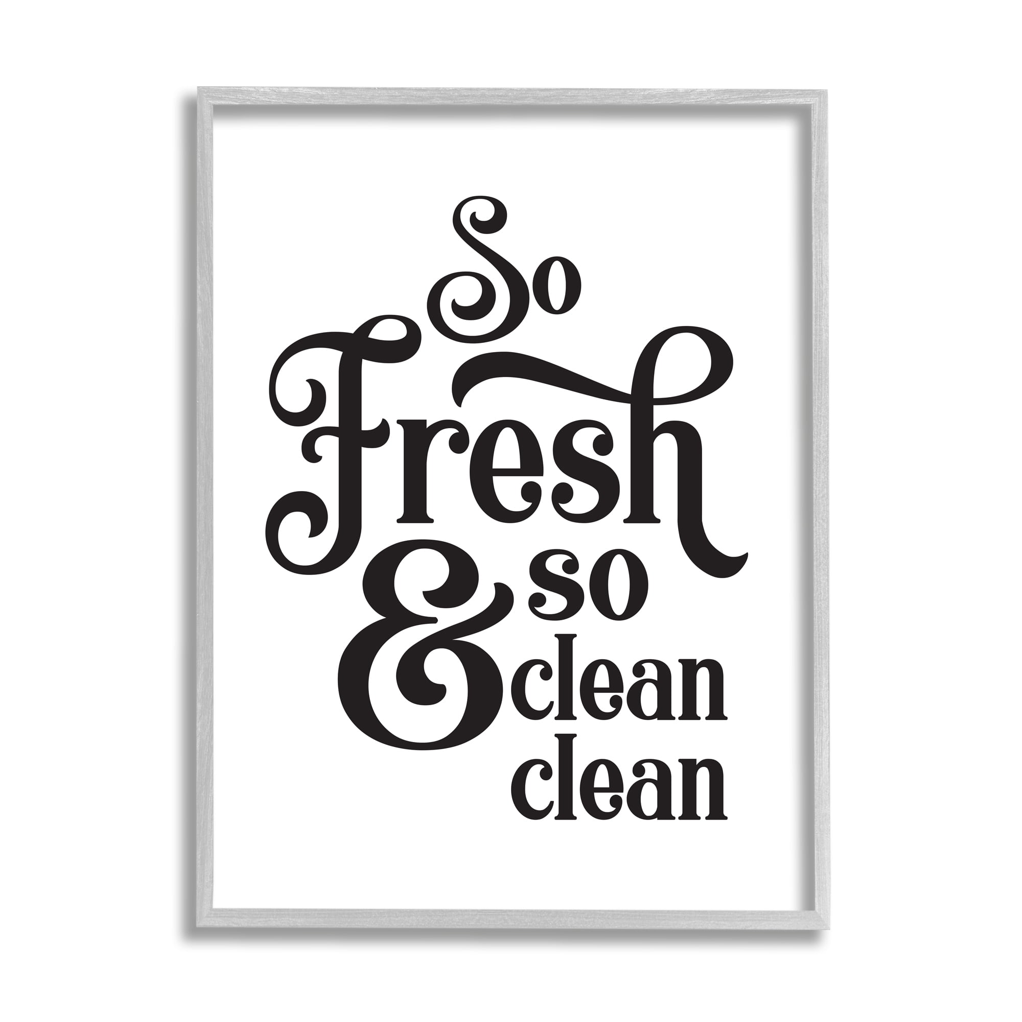 Stupell Industries So Fresh And Clean Phrase Laundry Room Humor, 11 x 14, Designed by Lettered and Lined
