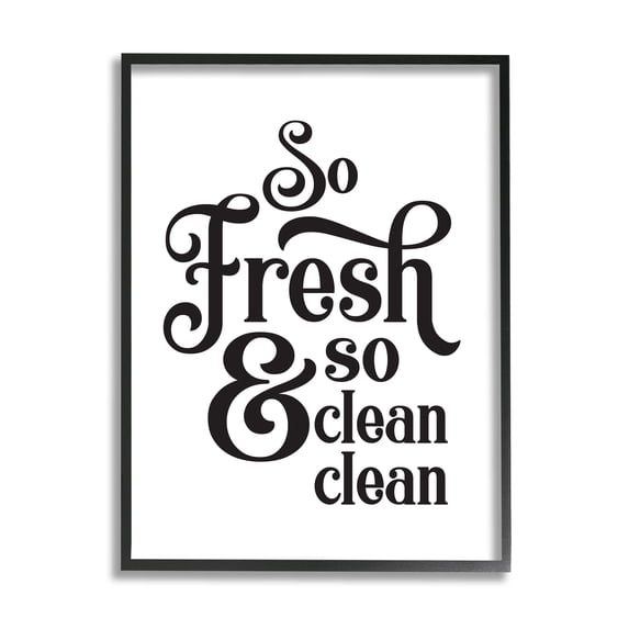 Stupell Industries So Fresh And Clean Phrase Laundry Room Humor, 11 x 14, Designed by Lettered and Lined