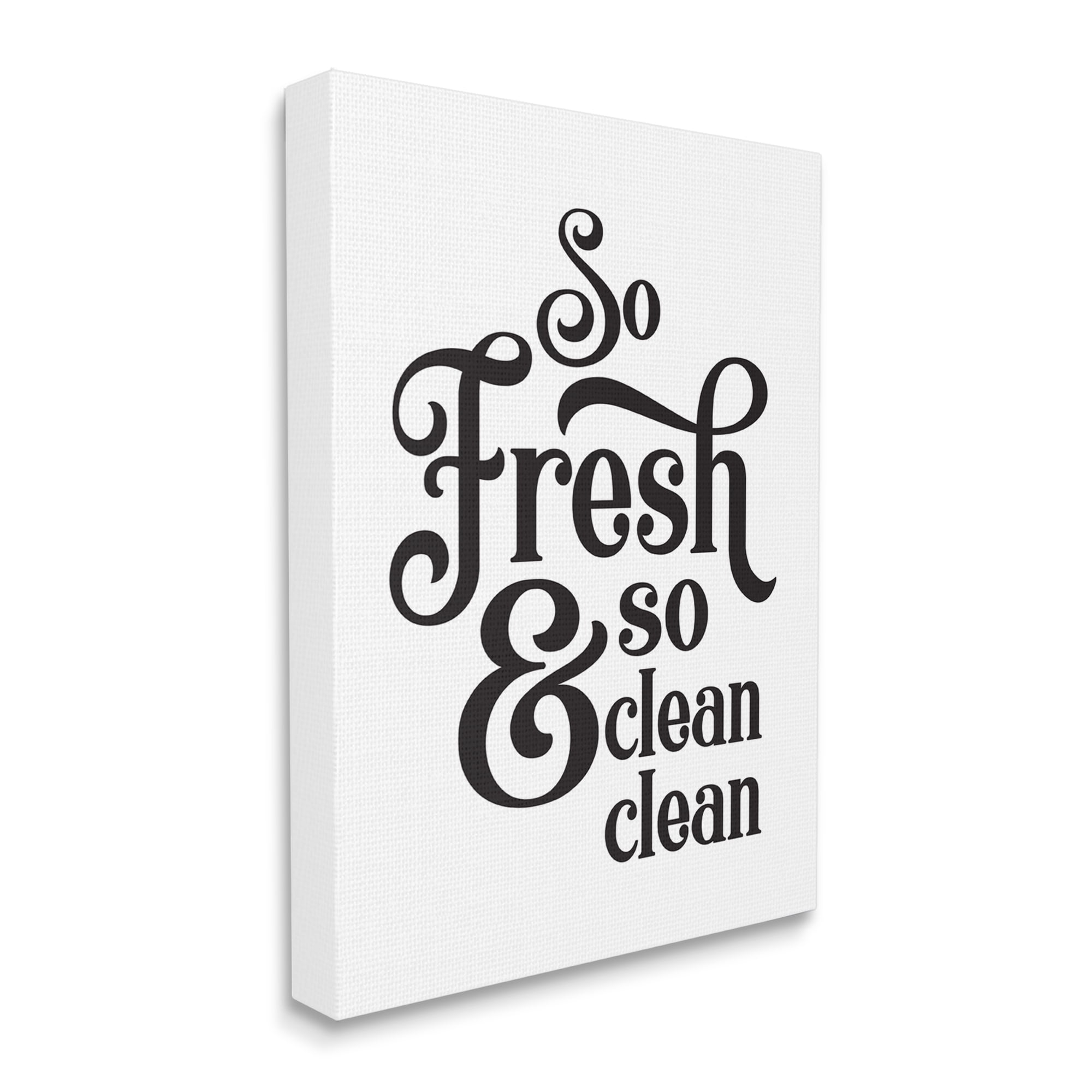 So Fresh and Clean Black and White Canvas Wall Art