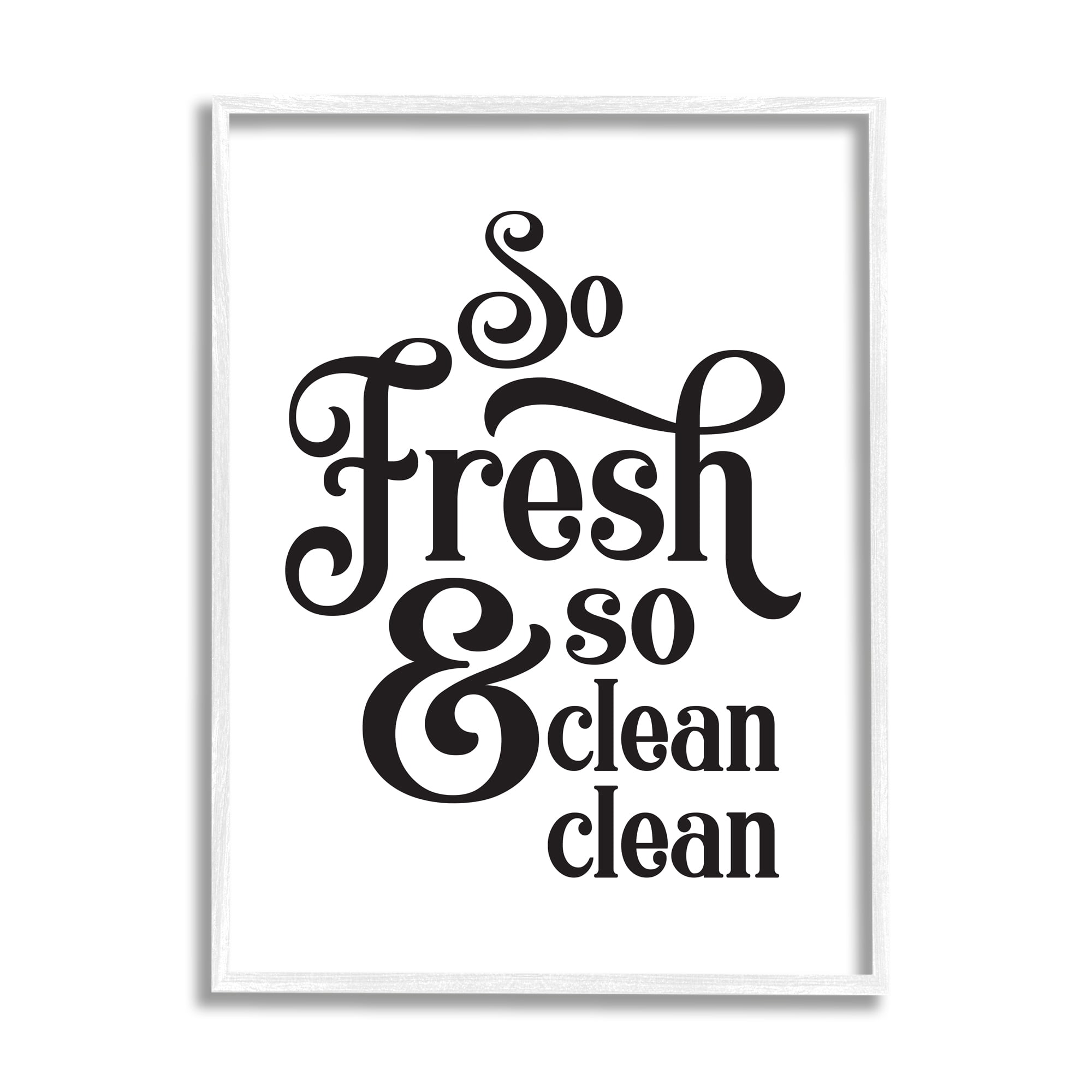 Stupell Industries So Fresh And Clean Phrase Laundry Room Humor, 16 x 20, Designed by Lettered and Lined