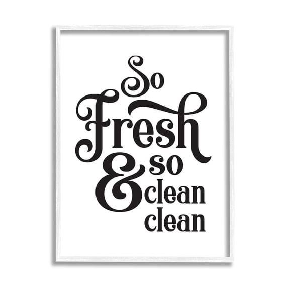 Stupell Industries So Fresh And Clean Phrase Laundry Room Humor, 16 x 20, Designed by Lettered and Lined