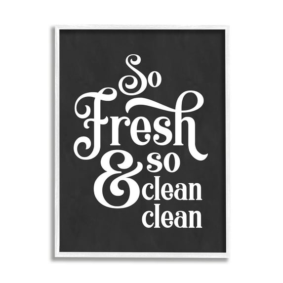 Stupell Industries So Fresh So Clean Laundry Phrase Vintage Typography Country Painting White Framed Art Print Wall Art, 11 x 14, Design by Lettered and Lined