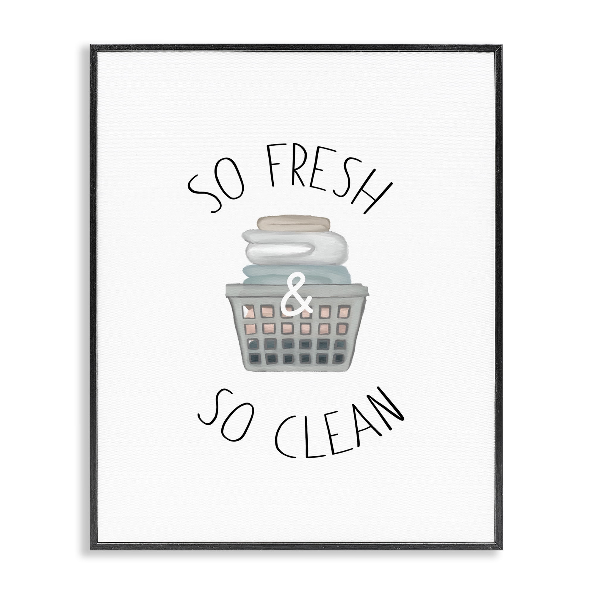 Stupell Industries So Fresh Laundry Basket Black Framed Giclee Art, design by Elizabeth Medley