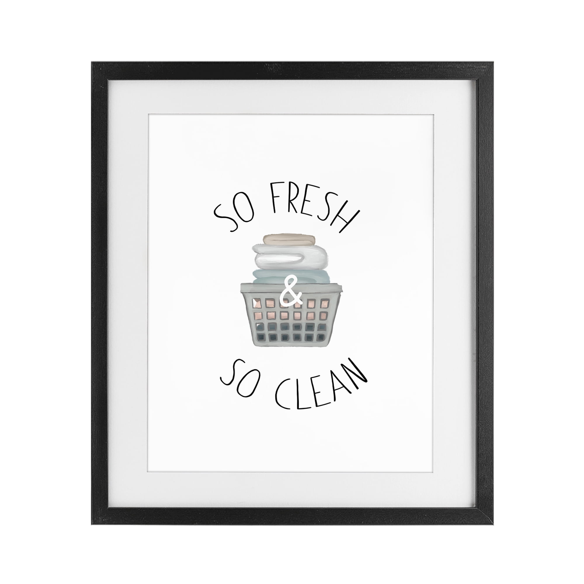 Stupell Industries So Fresh Laundry Basket Black Framed Print Under Glass, design by Elizabeth Medley