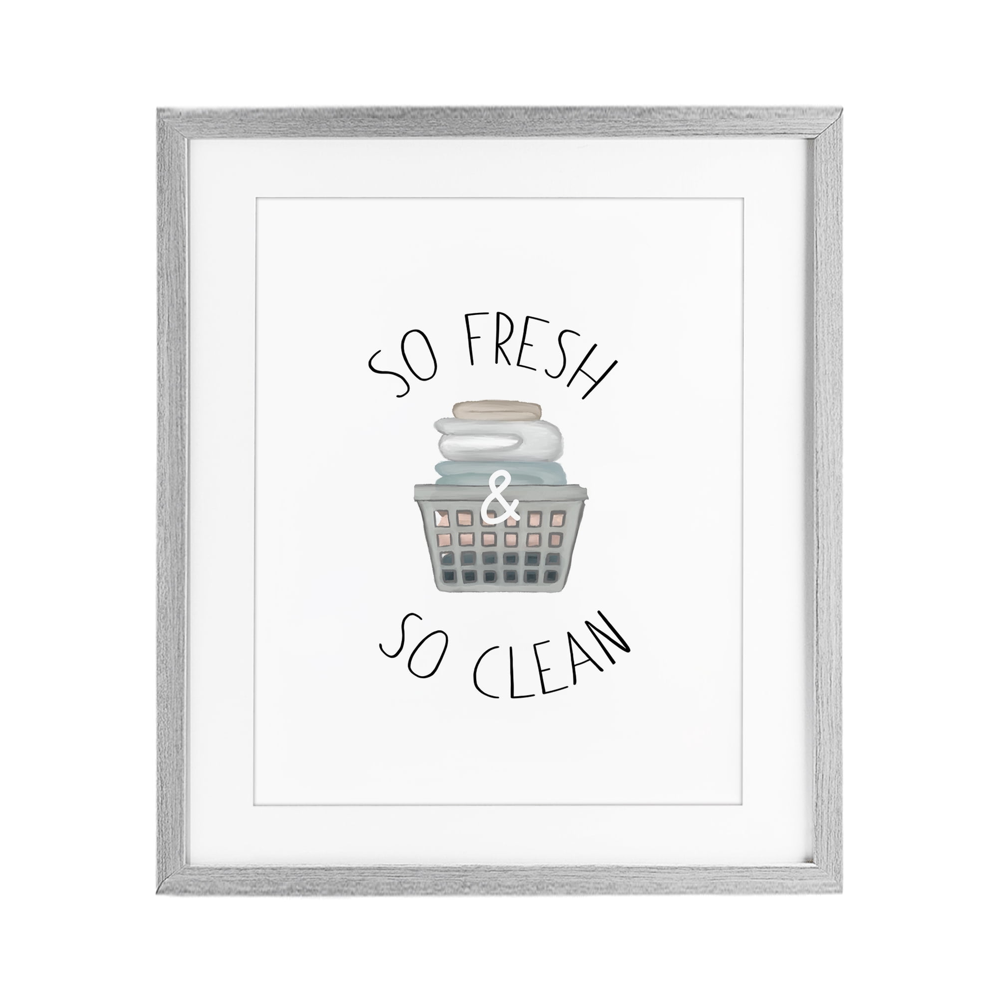 Stupell Industries So Fresh Laundry Basket Gray Framed Print Under Glass, design by Elizabeth Medley