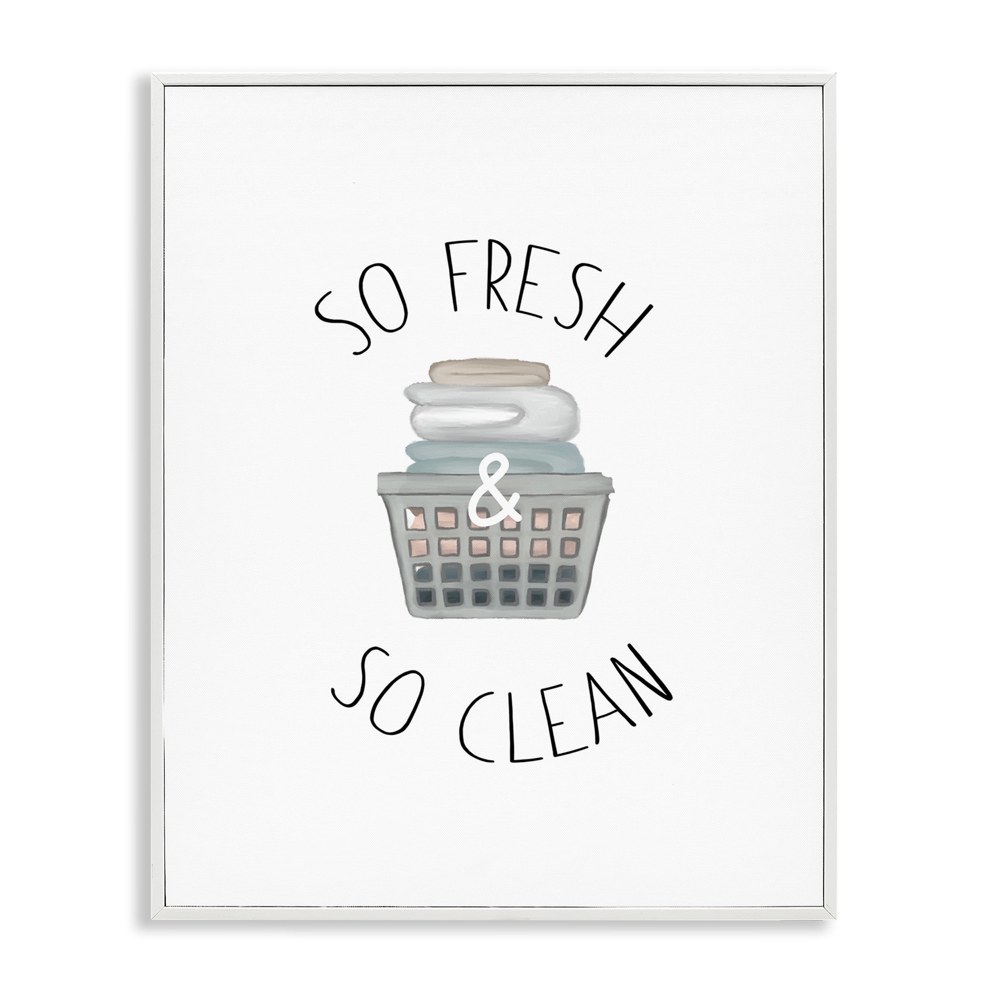 Stupell Industries So Fresh Laundry Basket White Framed Giclee Art, design by Elizabeth Medley