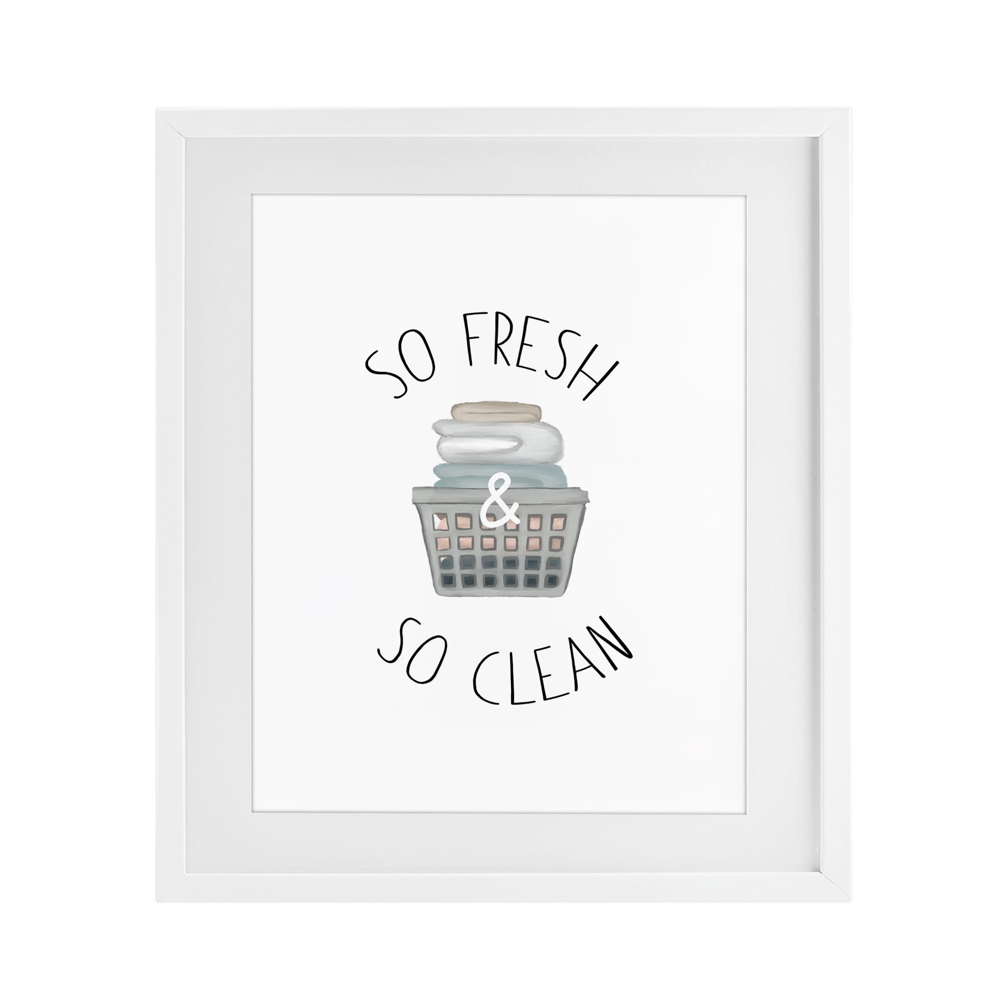 Stupell Industries So Fresh Laundry Basket White Framed Print Under Glass, design by Elizabeth Medley