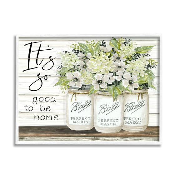 Stupell Industries So Good To Be Home Phrase Charming Floral Bouquet Graphic Art Framed Art Print Wall Art, 30x24, By Cindy Jacobs