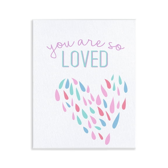 Stupell Industries So Loved Abstract Heart Quotes and Sayings Painting Unframed Art Print Wall Art, 11 x 14