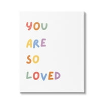 Stupell Industries So Loved Minimal Phrase Inspirational Painting Gallery Wrapped Canvas Art Print Wall Art, 16 x 20