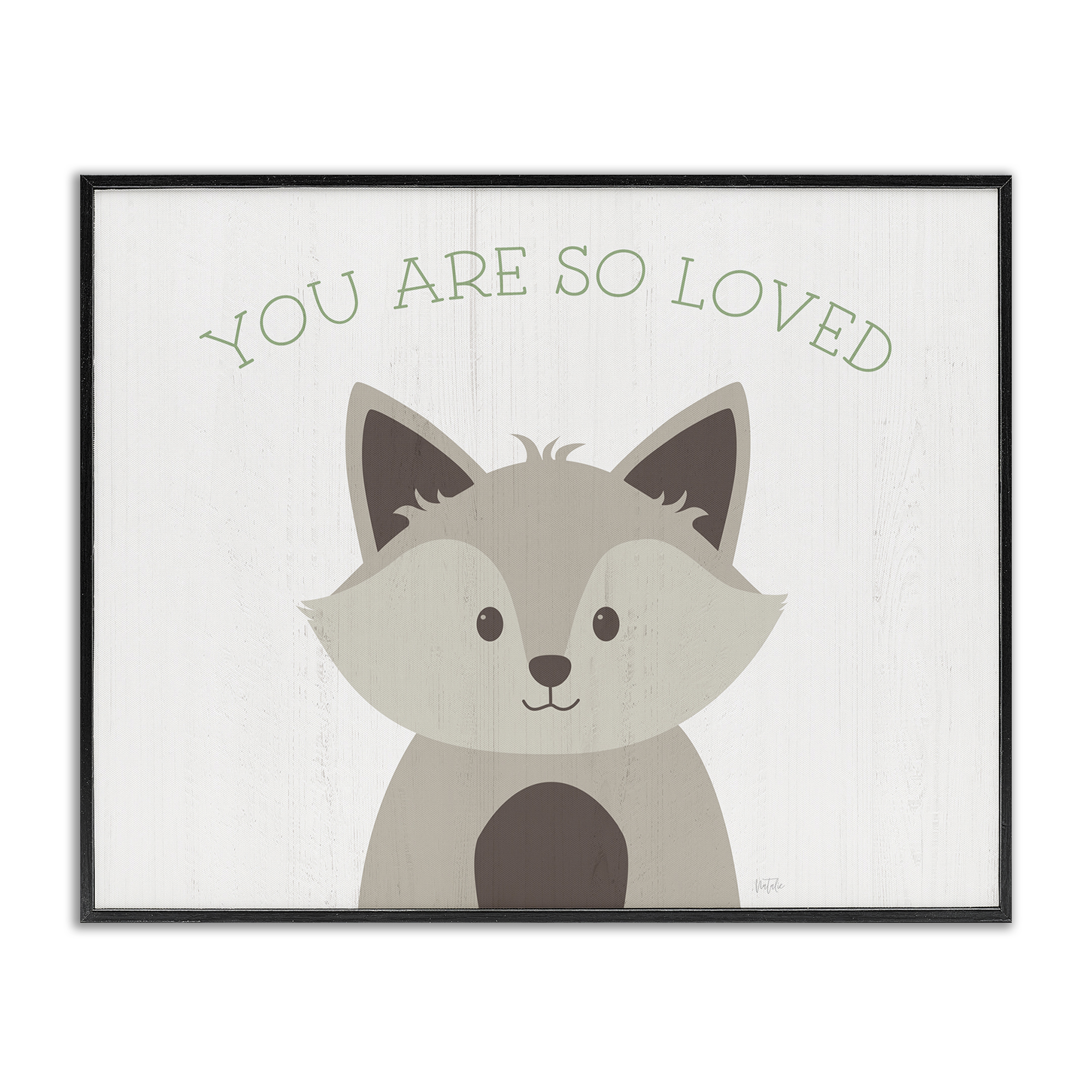 Stupell Industries So Loved Smiling Fox Animals Painting Black Framed Art Print Wall Art, 14 x 11