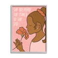 thumbnail image 1 of Stupell Industries So She Did Inspirational Phrase Girl with Flower Inspirational Painting Gray Framed Art Print Wall Art, 16 x 20, 1 of 7