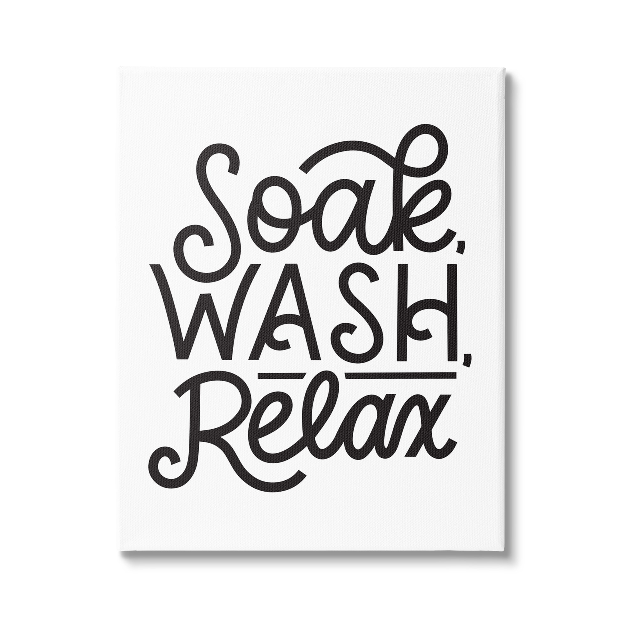 Stupell Industries Soak Relax Bathroom Bold Novelty Calligraphy Sign,30 x 40, Design by Jalynn Heerdt