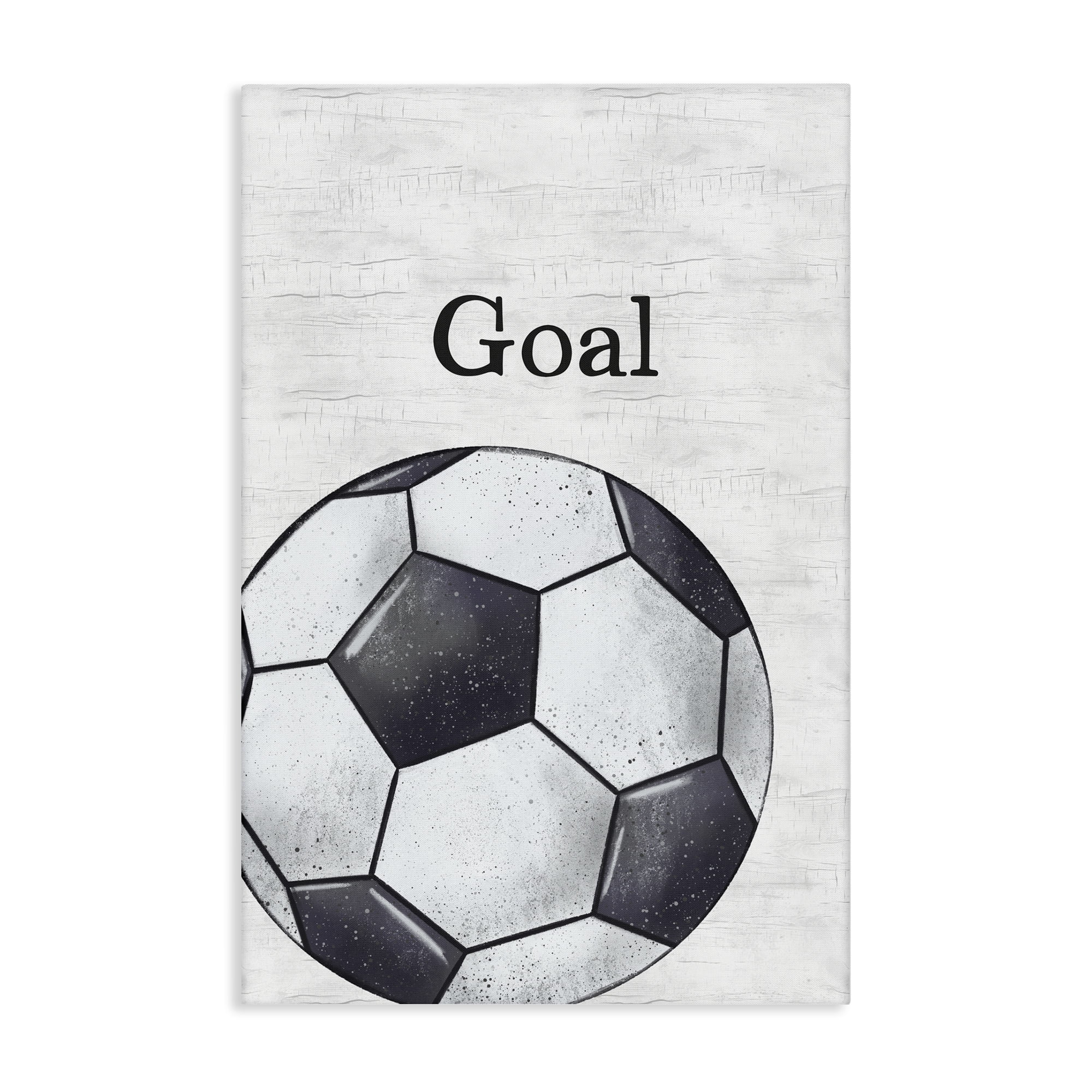 Stupell Industries Soccer Ball Goal Sports Painting Wrapped Canvas Art Print Wall Art, 16 x 24